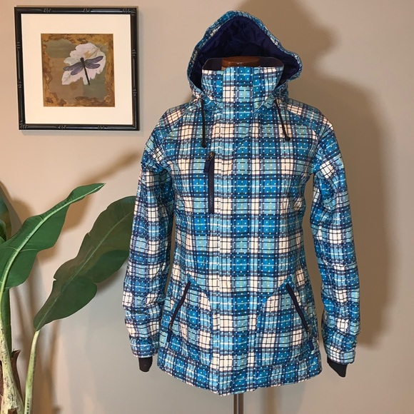 Burton White Collection No Way JK Dry Ride Plaid Dot Snowboard Ski Jacket, XS - Picture 1 of 16